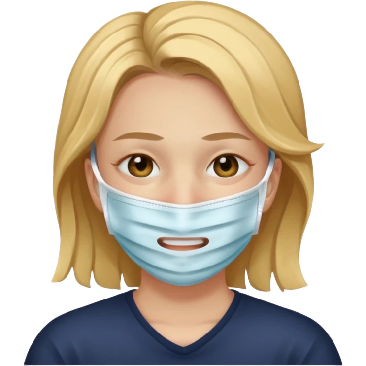 Quiero q sea una carita rota con tristeza q use una máscara q la haga ver feliz emoji