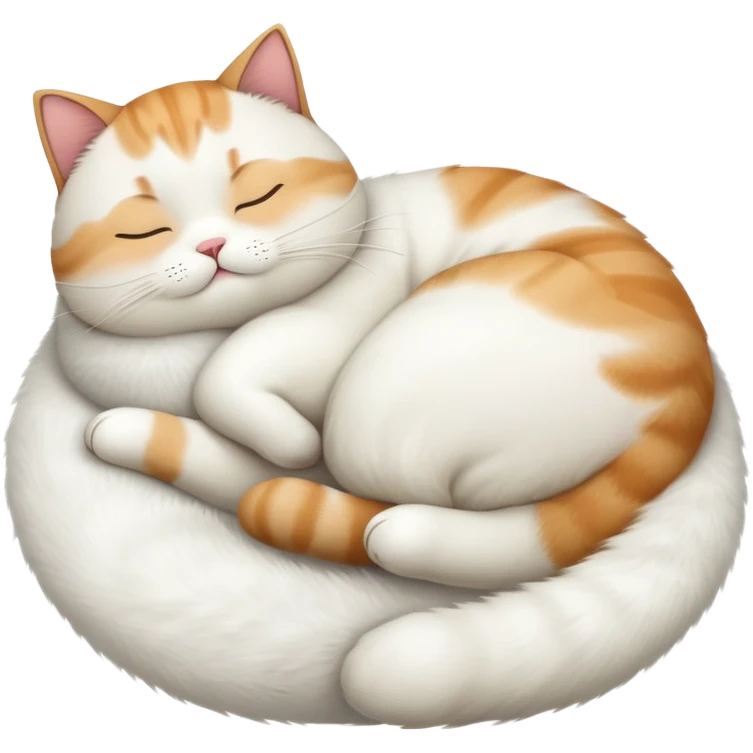 Plump cat sleeping on back, round belly exposed emoji