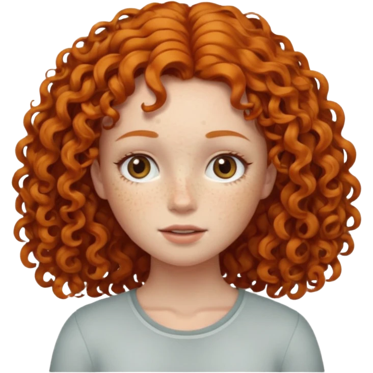 A ginger girl with curly hair in this style 👩🏼‍🦱 just the head no body emoji