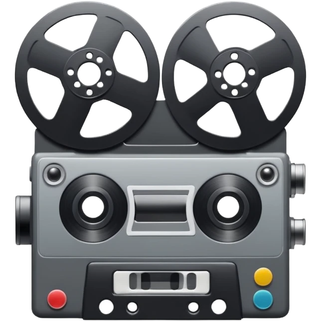 Minimalist emoji-style sticker of a VHS tape where the reels look like eyes, staring out. Black, white, and gray tones only.
 emoji