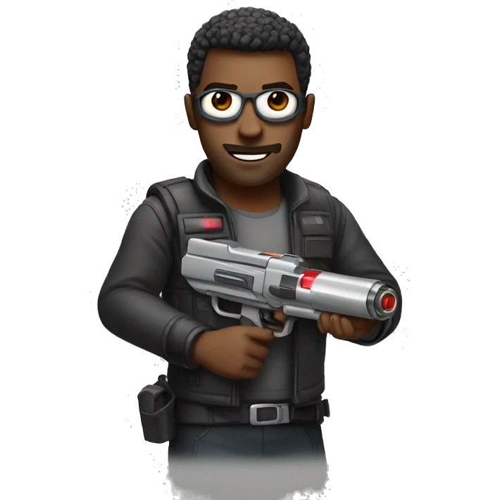 A man with a laser blaster emoji