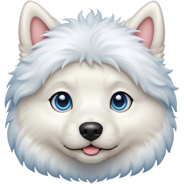 big shining blue eyed white dog emoji