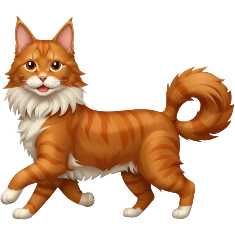 Maine Coon runs after Doberman emoji