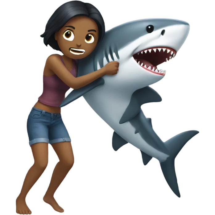 Gorllia fighting a shark  emoji