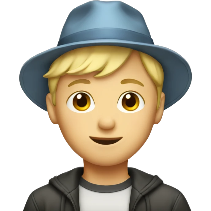 blonde boy with hat emoji