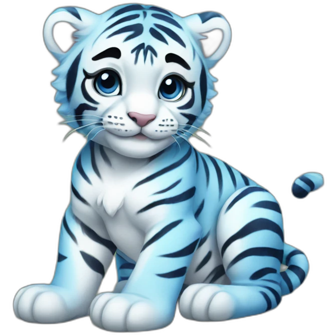 blue baby tiger emoji