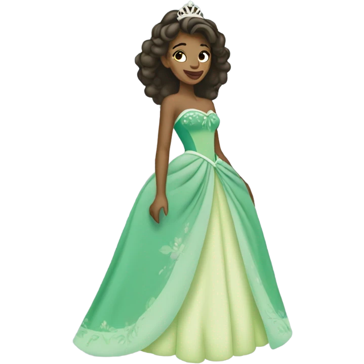 Princess Tiana in her blue dress emoji