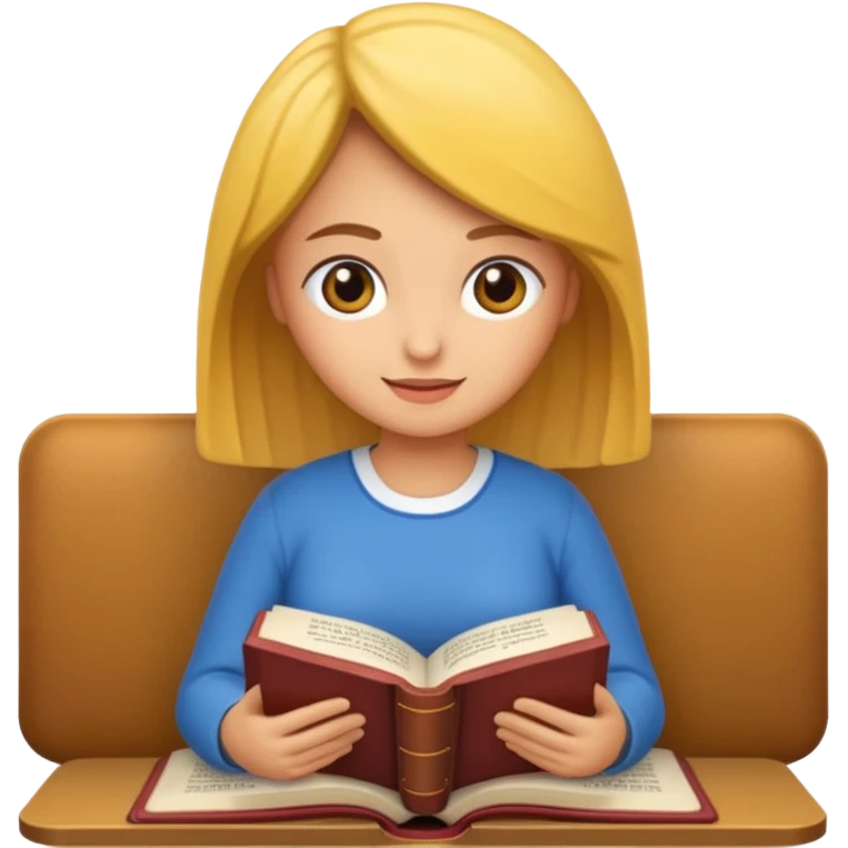 Chica linda leyendo la biblia emoji