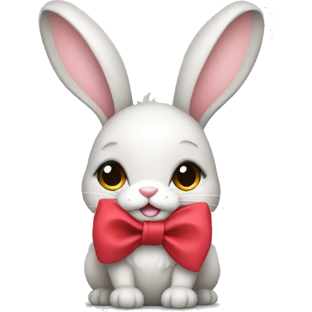 Bunny with bow  emoji