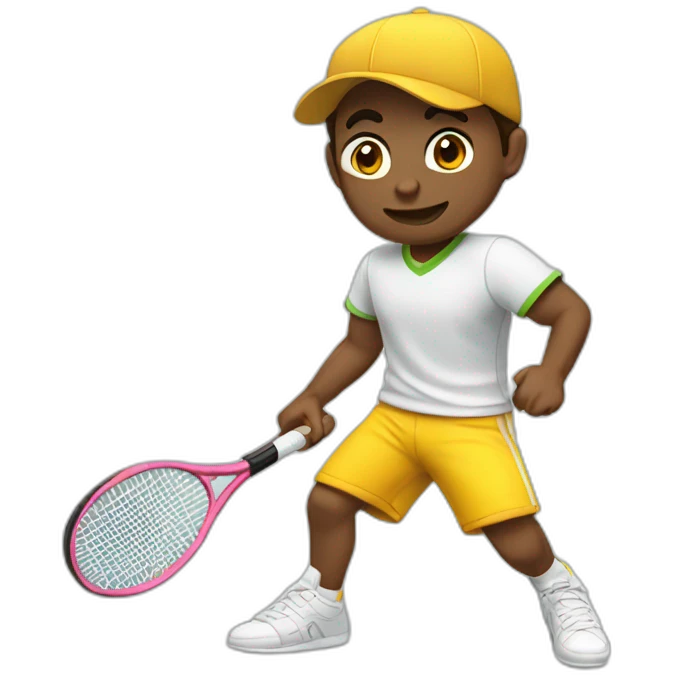 Chico jugando tenis emoji