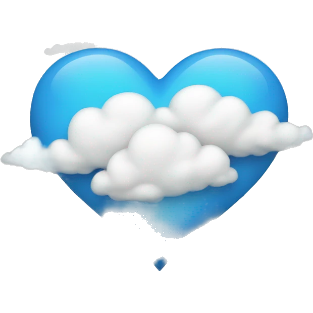 blue heart with clouds  emoji