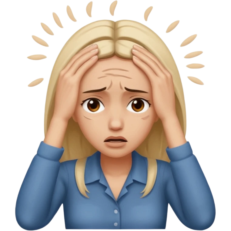 an emoji in which a woman sighs and holds her forehead with her hands...sighs!!!!!!!! woman's feeling is so bad...and.....yeah... emoji