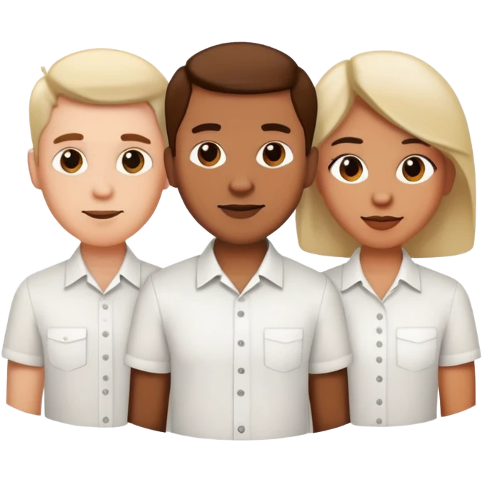 Band of 3 with white shirts on emoji