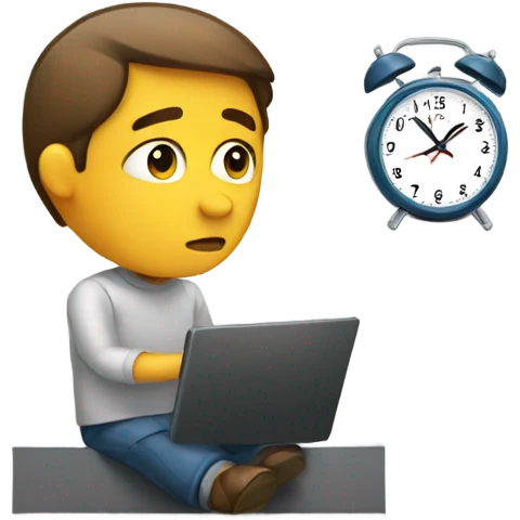 Person waiting and looking at clock  emoji