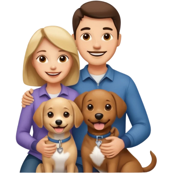 couple and their pet dog emoji