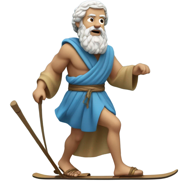 Socrates on skis emoji