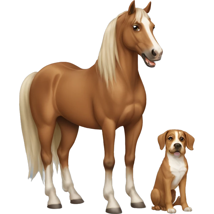 horse with two dogs emoji