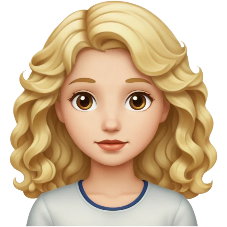 Girl with wavy blonde hair emoji