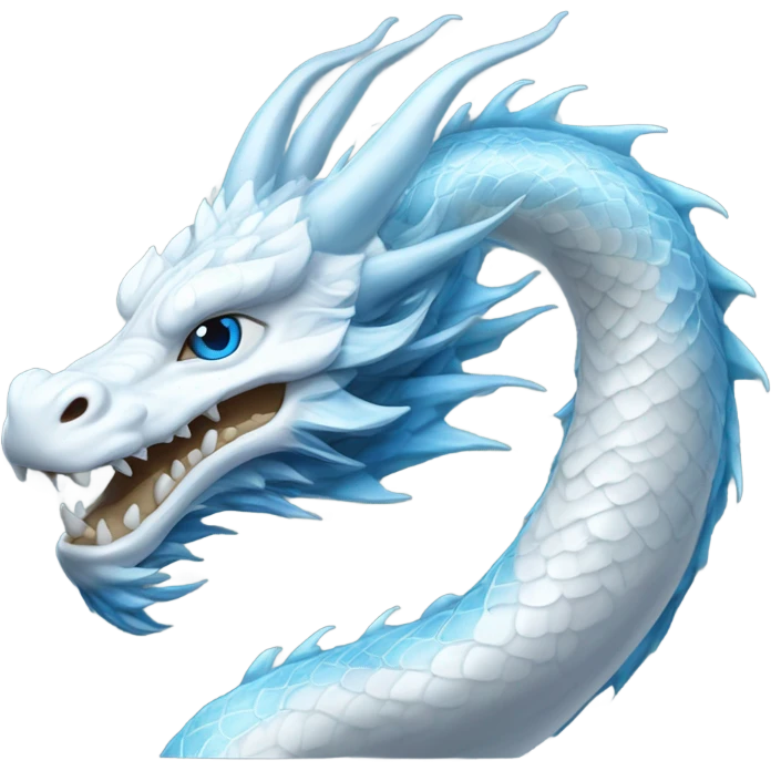 Haku the white and blue Asian Dragon from Spirited Away emoji