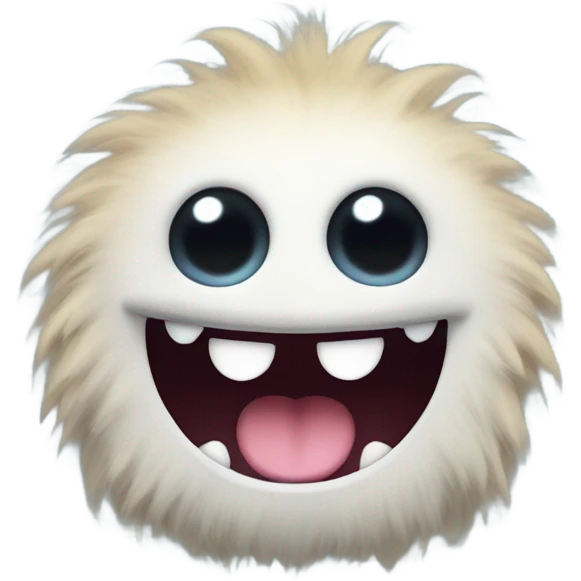 Cute baby monster with mouth ope  emoji