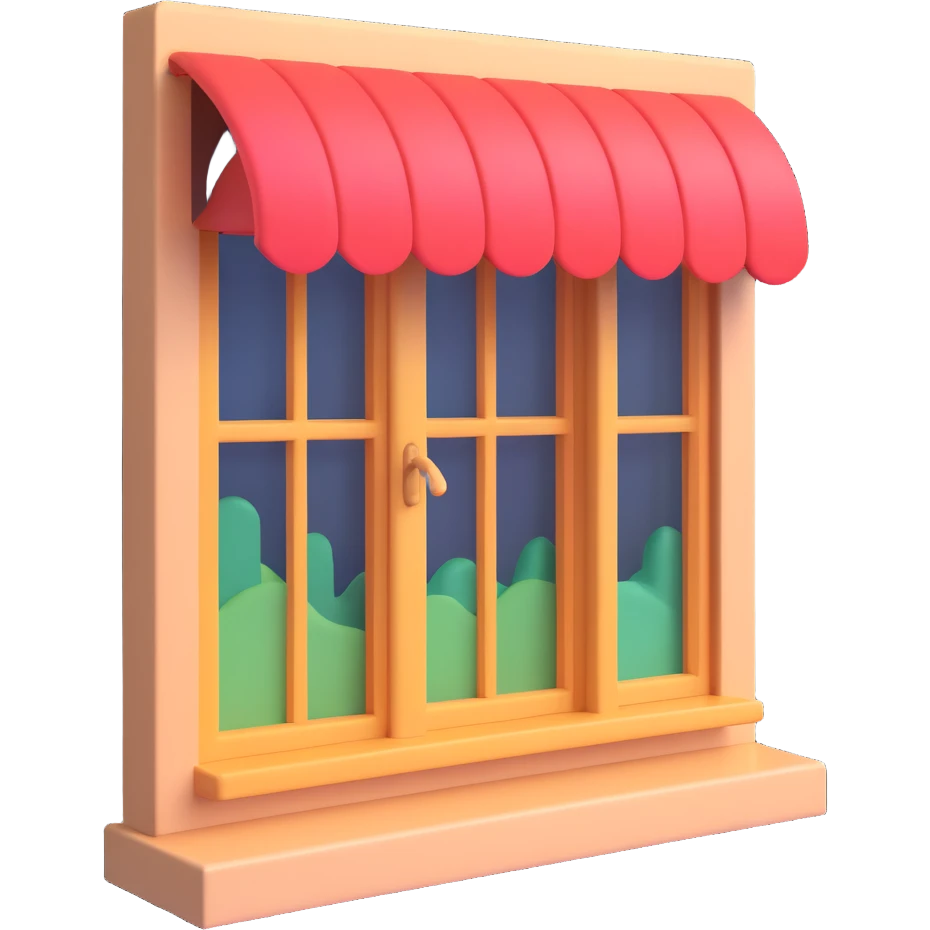 Fensterrollladen, 3D style, realistic, soft shadows emoji