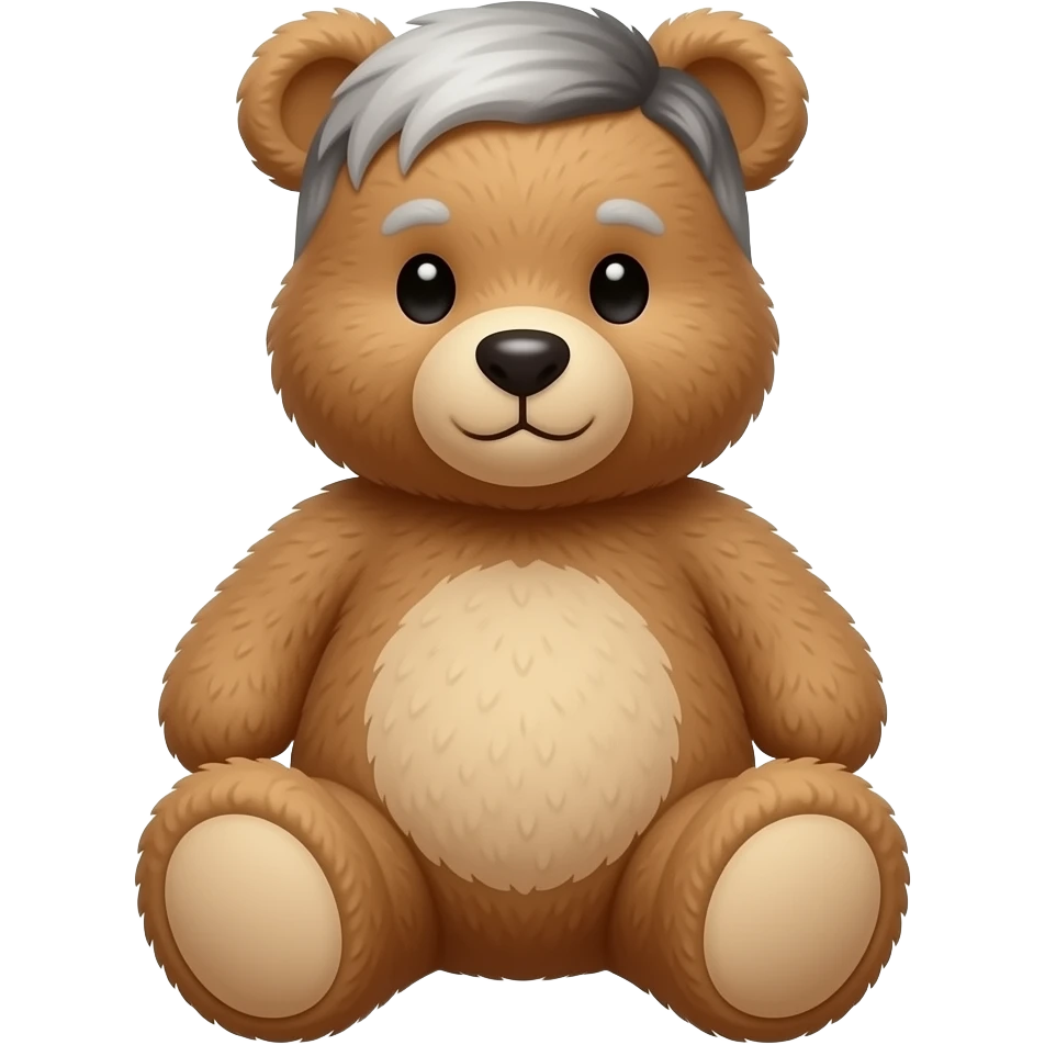 teddy Bear with fade haircut  25 years old straight front head closed mouth emoji
