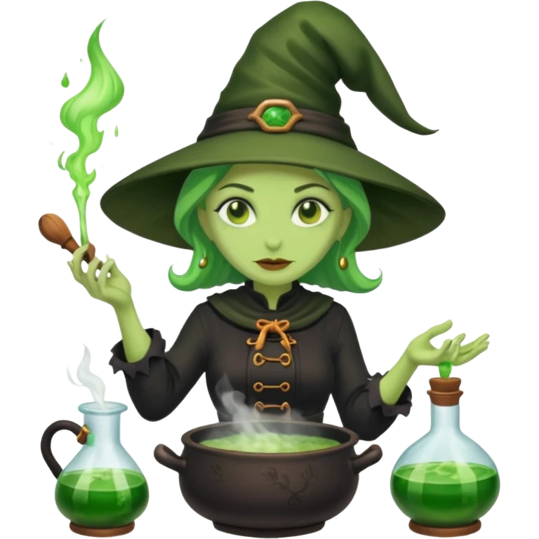 green witch cooking potion emoji