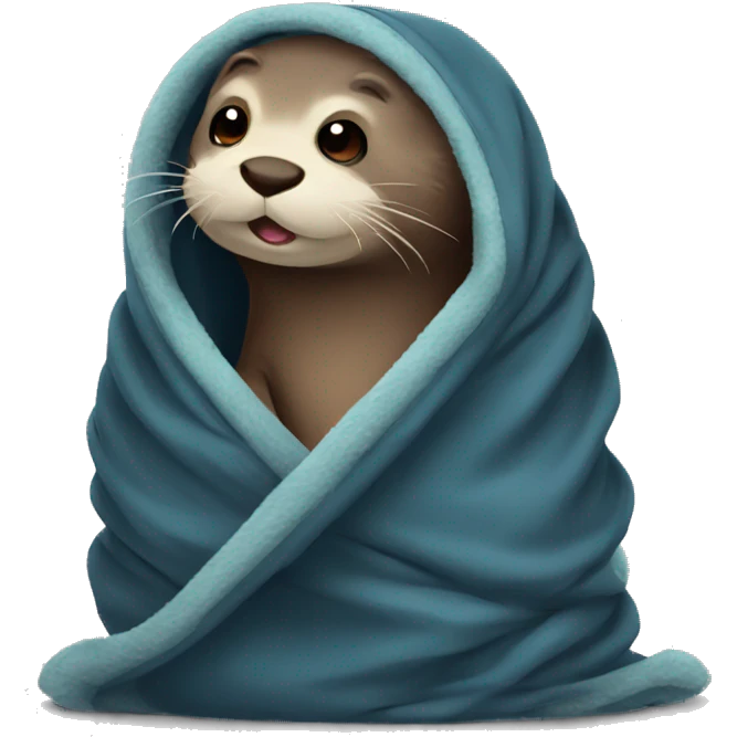 otter cozy in blanket emoji