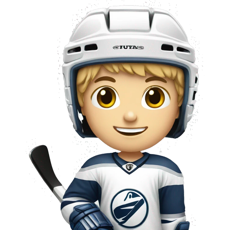 Enfant blanc qui fait du hockey  emoji