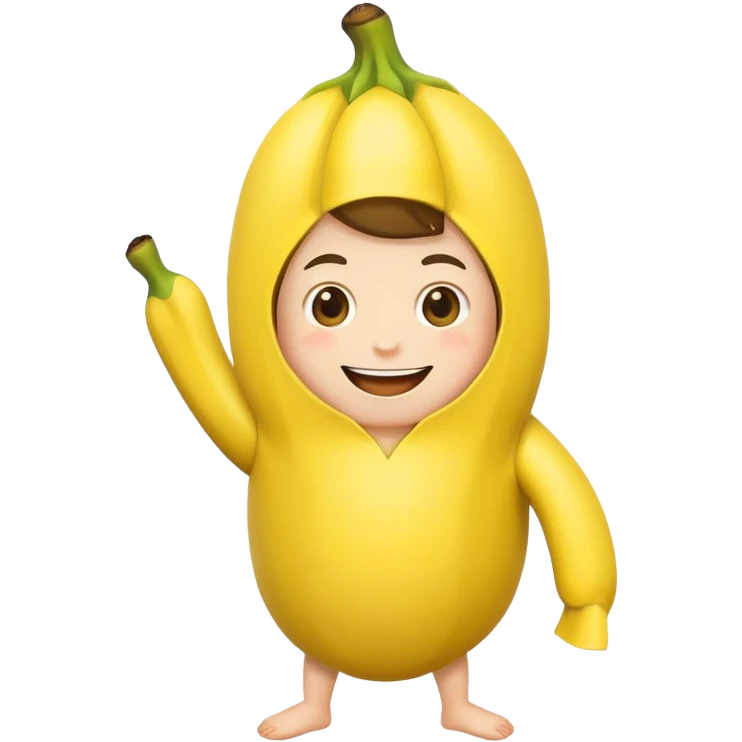 person wearing a banana costume emoji