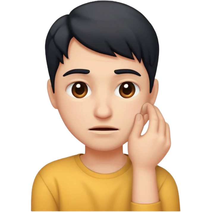 person with a hand on their shoulder, wincing emoji