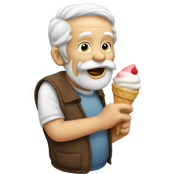 old man licking a icecream cone emoji