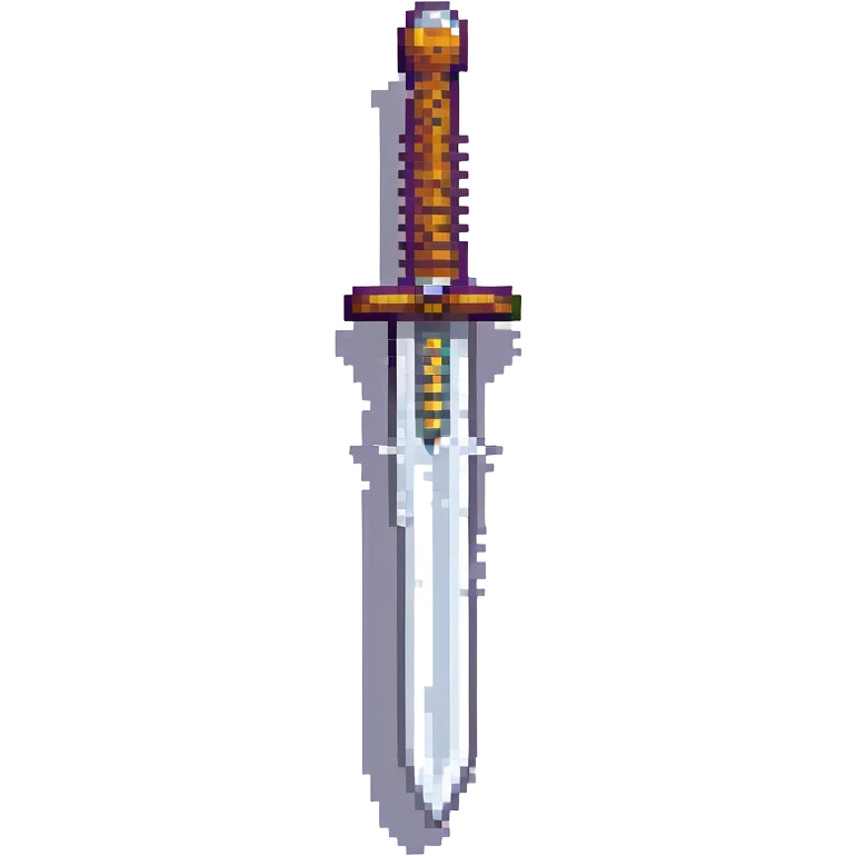 8-bit pixel art sword, short and wide blade, Zelda-inspired emoji