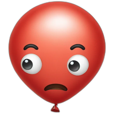 Red ballon with white eyes emoji