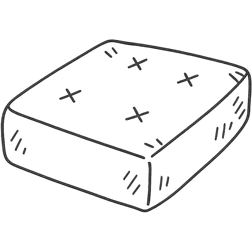 hand-drawn outlined crash mat with sketchy lines emoji