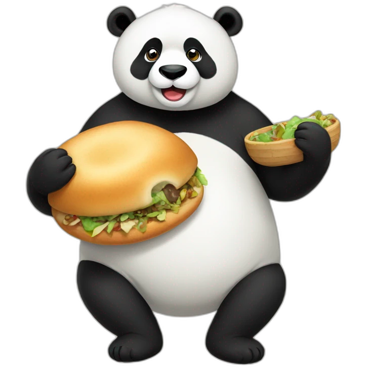 Puchka eating panda emoji