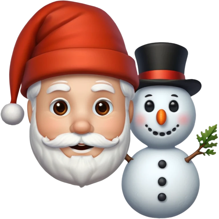 Santa and snowman emoji