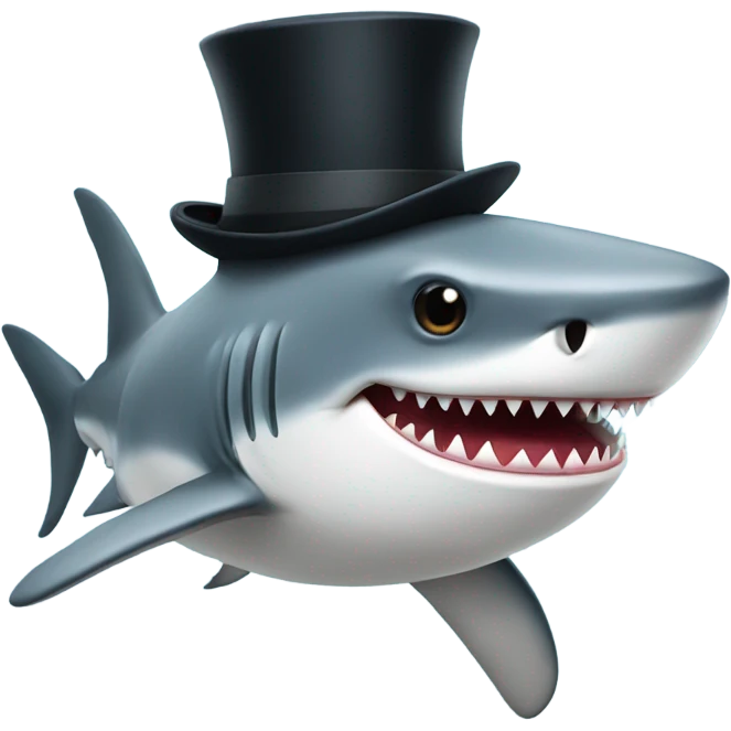 Shark with a top hat emoji