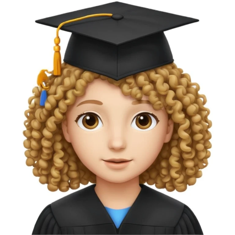 curly with graduation cap emoji