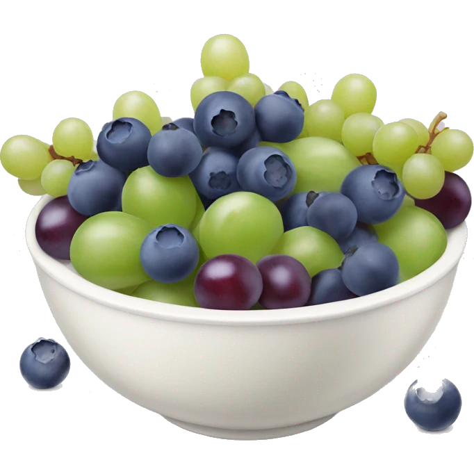 yoghurt bowl with grapes and blueberries emoji