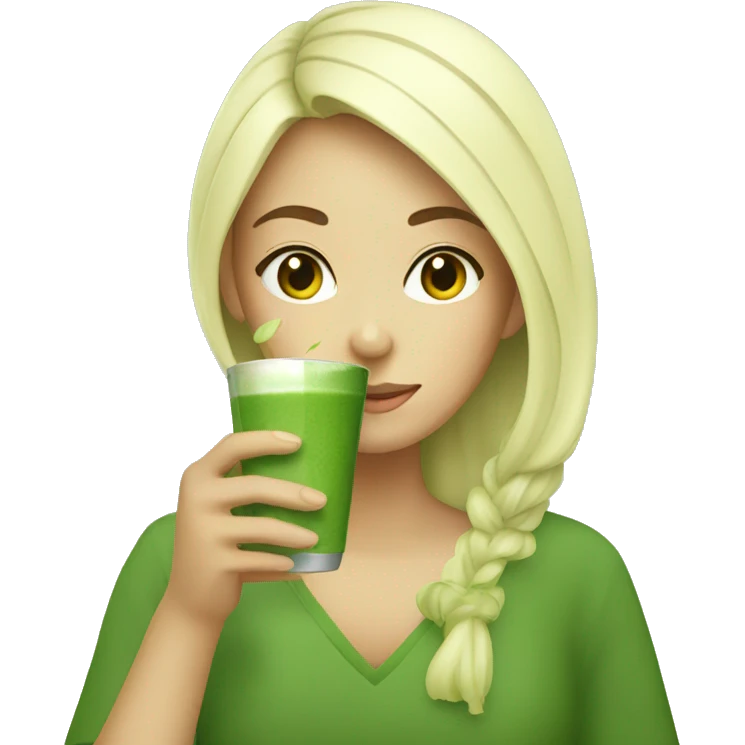 Girl drinking Matcha emoji
