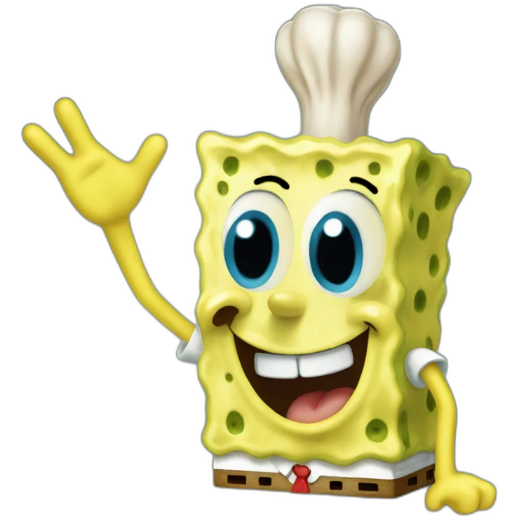 waving SpongeBob emoji