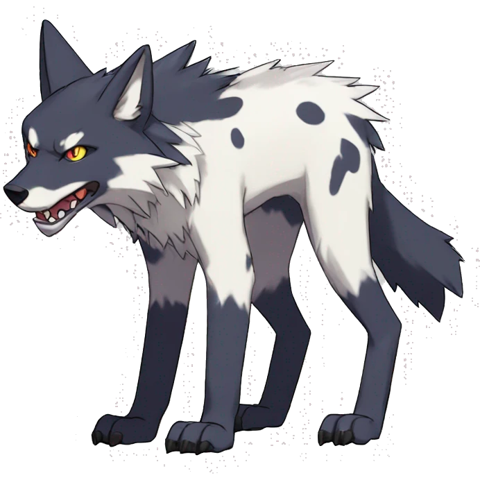  Cool Edgy Digimon-Fakemon-Wolf with edgy markings full body emoji