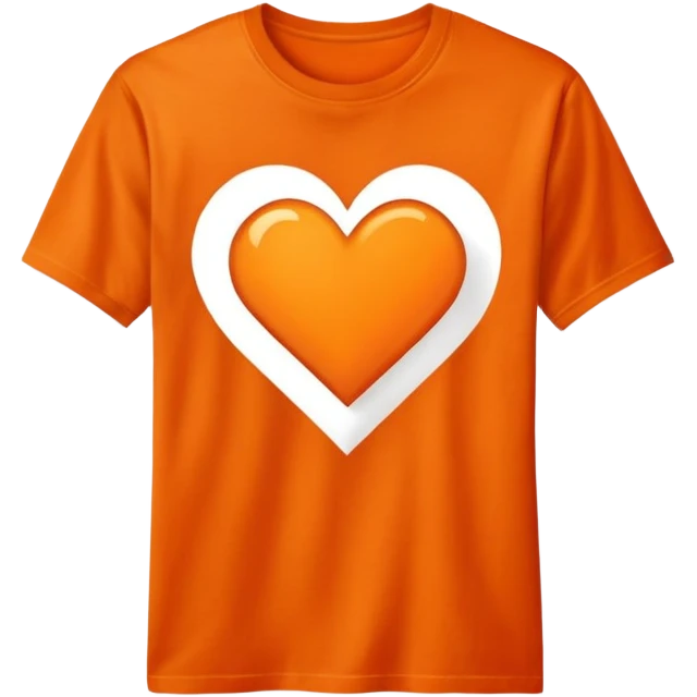 orange t-shirt with heart printed on it emoji