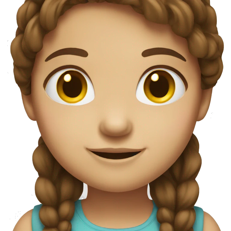 smiling girl with brown hair fat  emoji