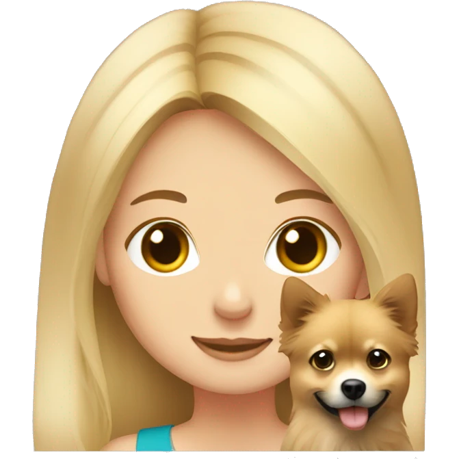 Light-haired girl with Pomeranian  emoji