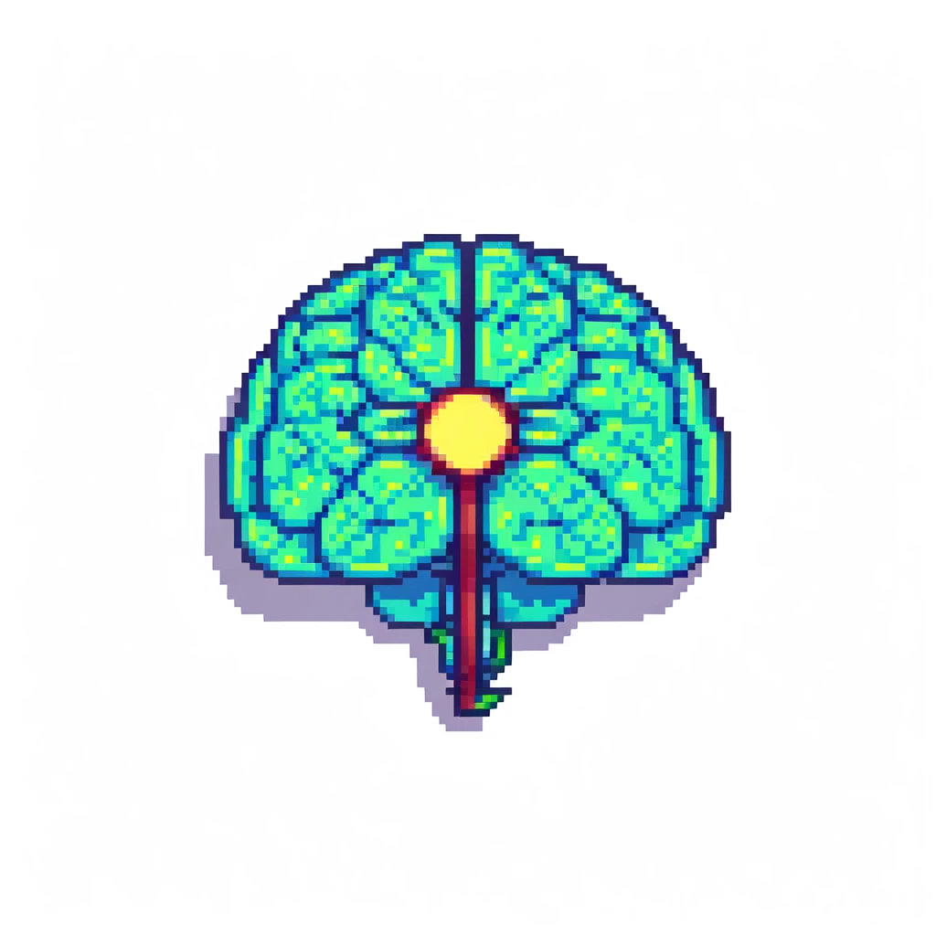 round superhuman brain icon, glowing brain with enhanced intelligence emoji