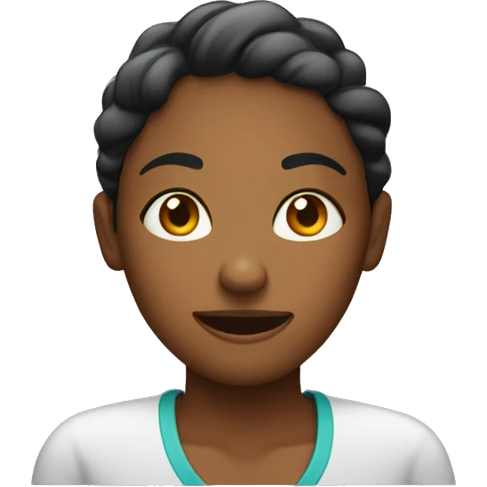 Sweaty smile on black woman with shrugging hands emoji