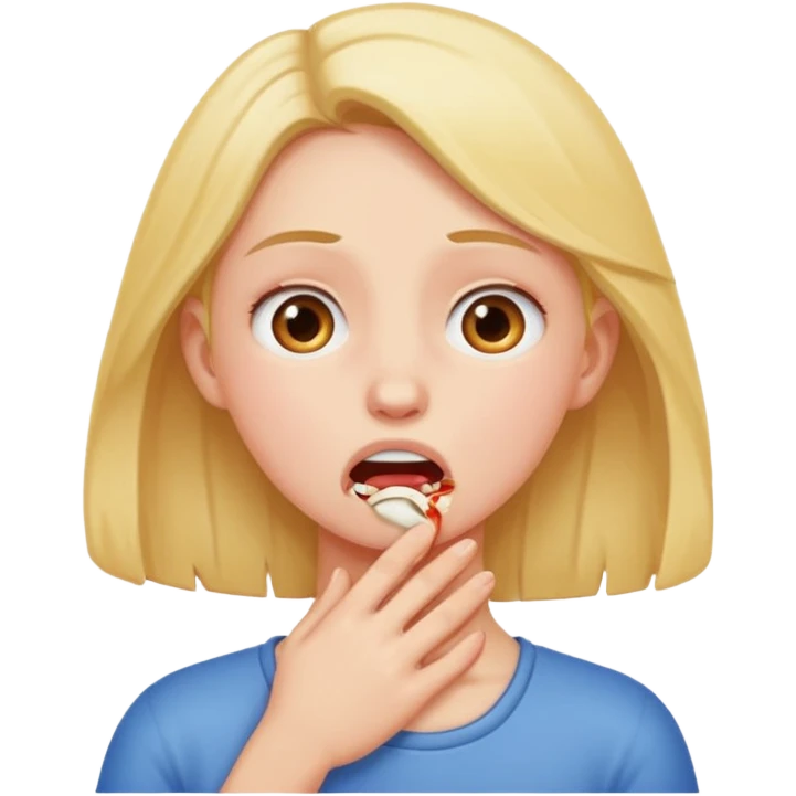 Girl choking herself emoji