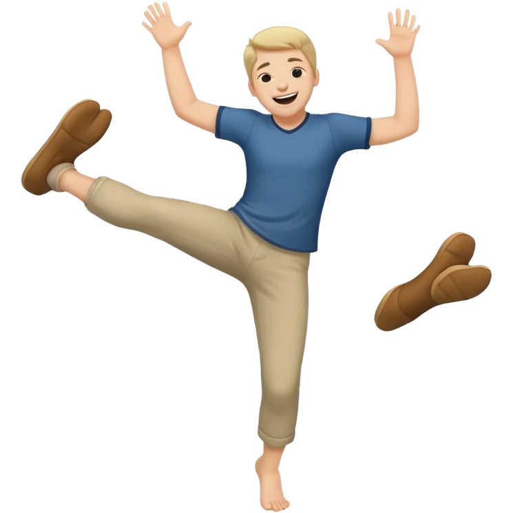 Giggling while kicking feet in the air emoji